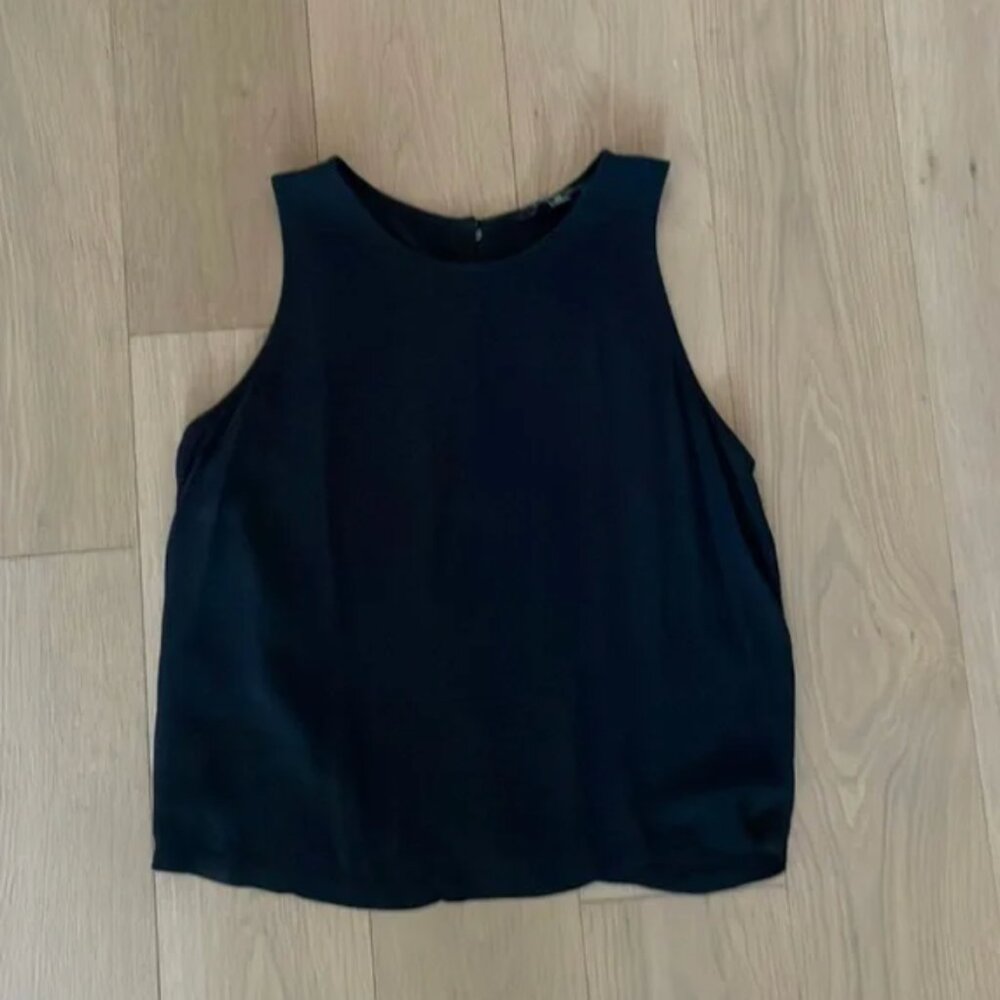 Black sleeveless blouse with buttons from Banana Republic
